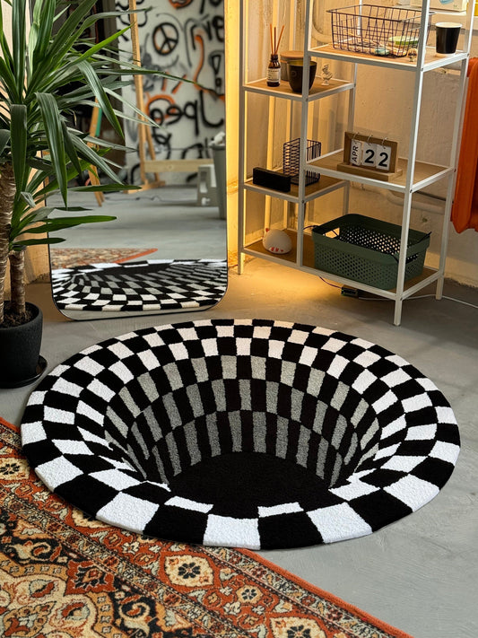 Black Hole 3D Area Rug, Optical Illusion Decor, Abstract Rug Gift