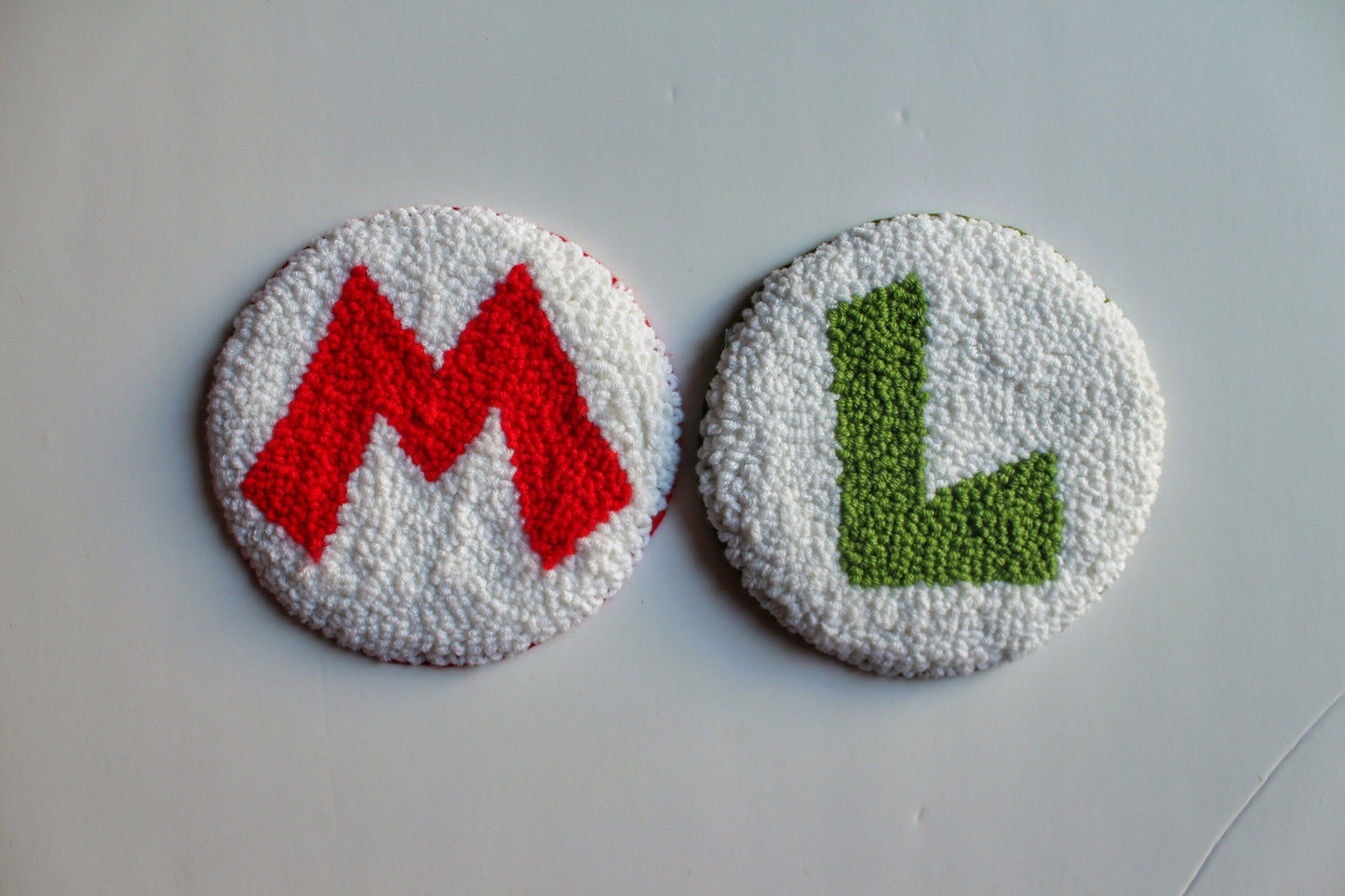 Tufted Mario Game Mug Rug, Punch Needle Coaster, Handmade Mug Rug