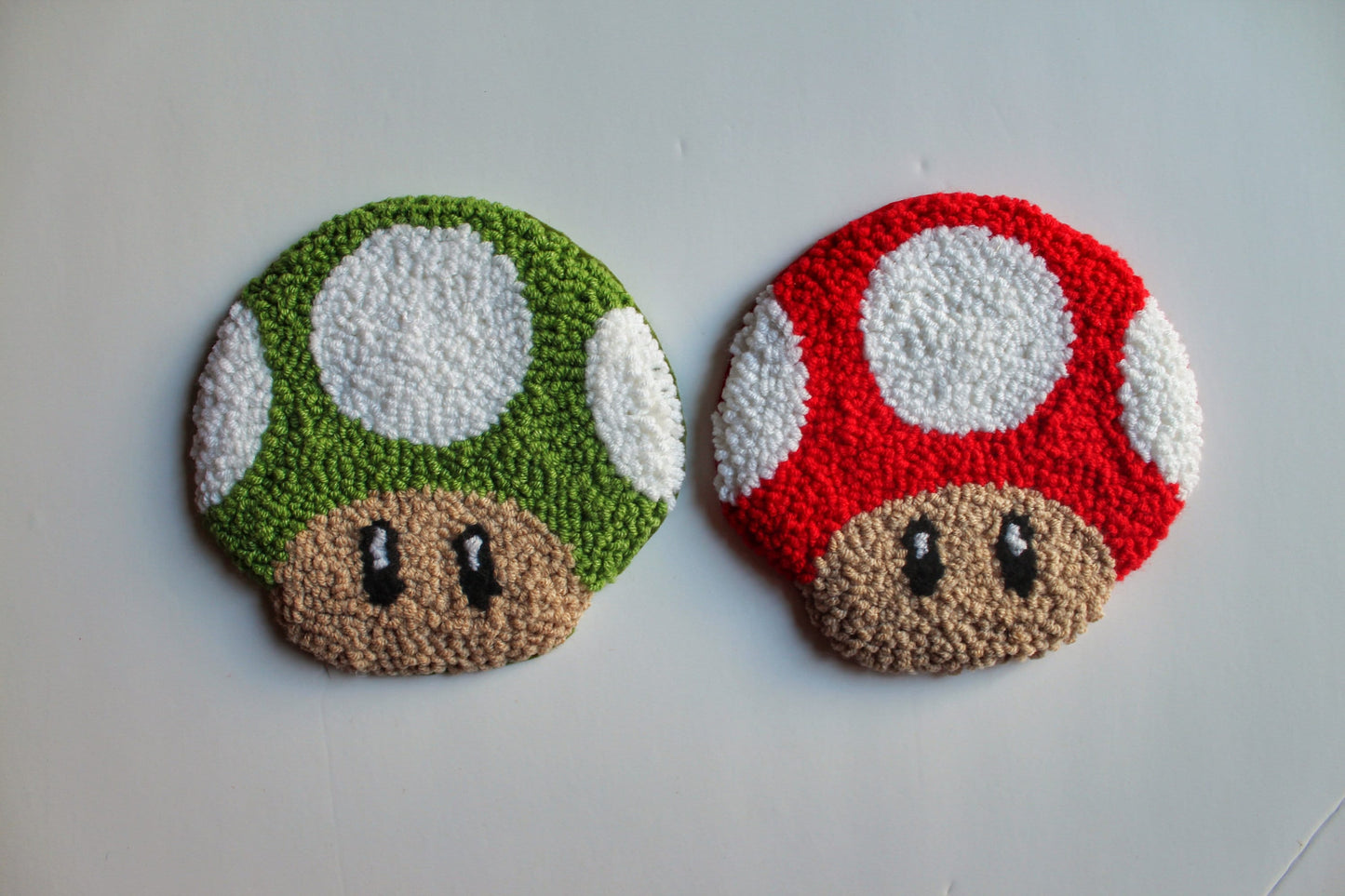 Tufted Mario Game Mug Rug, Punch Needle Coaster, Handmade Mug Rug