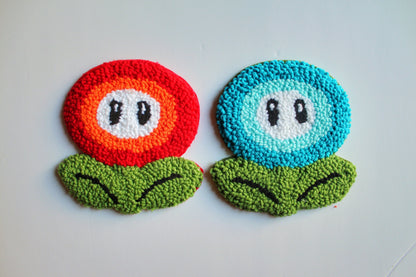 Tufted Mario Game Mug Rug, Punch Needle Coaster, Handmade Mug Rug