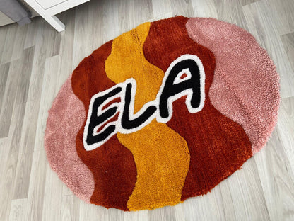 Personalized Named Baby Room Tasseled Carpet