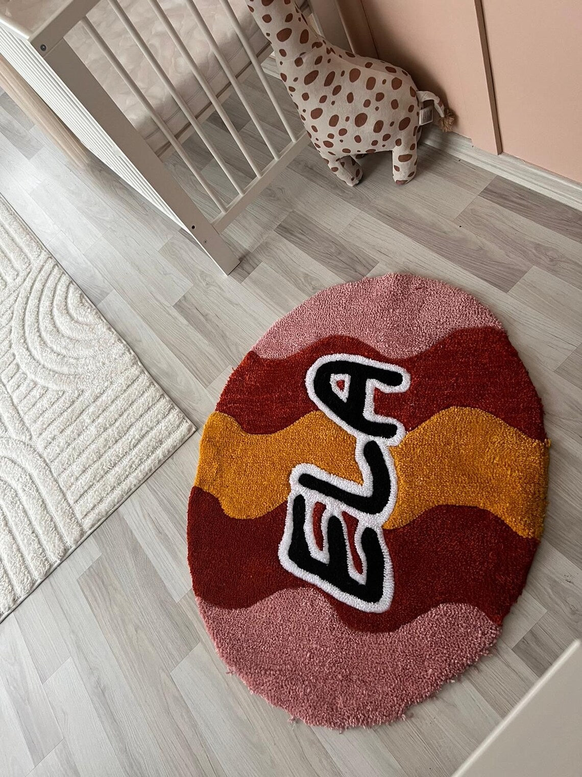 Personalized Named Baby Room Tasseled Carpet