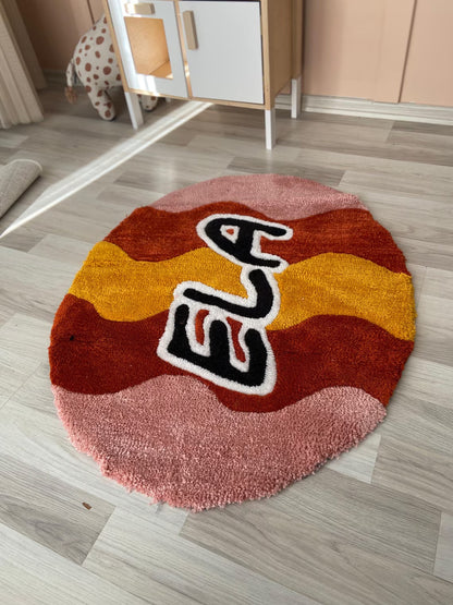 Personalized Named Baby Room Tasseled Carpet