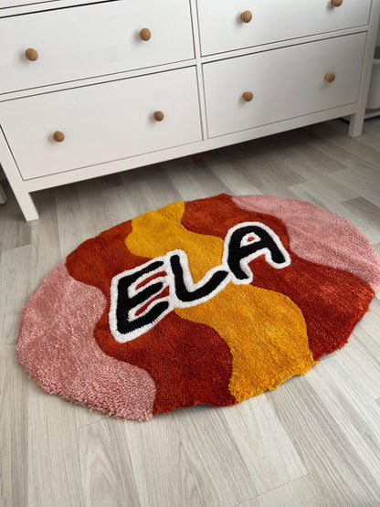 Personalized Named Baby Room Tasseled Carpet